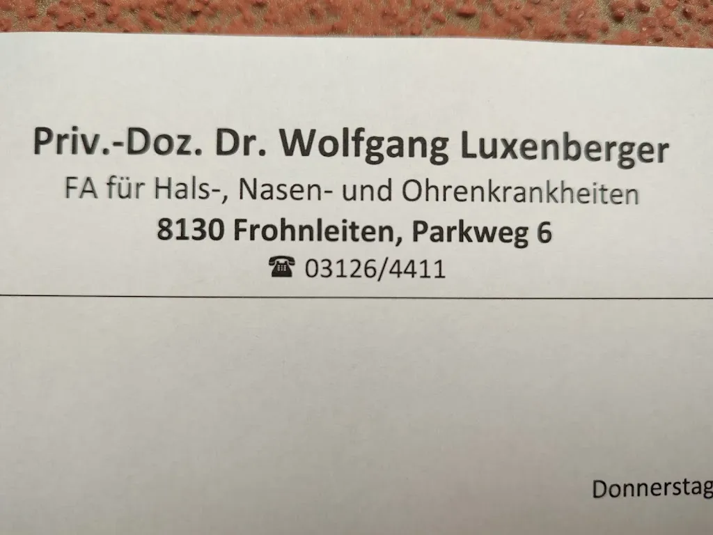 Dr. Wolfgang Luxenberger in Frohnleiten