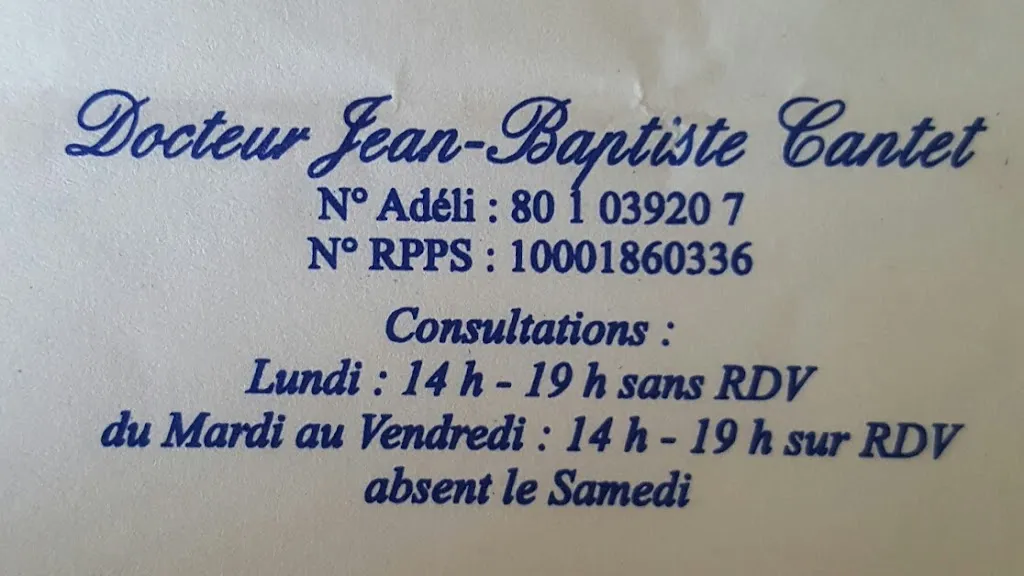 Cantet Jean Baptiste doctor in Longueau