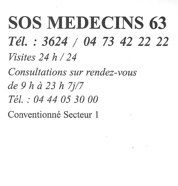 SOS Médecins 63 visites 24h/24 consultation 9h/23h_Clermont-Ferrand_slider_imagen_1