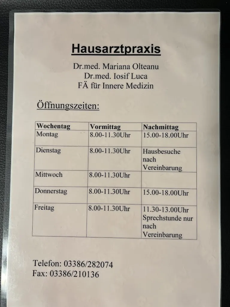 Dr. med. M. Olteanu und Dr. med. I. Luca doctor en Premnitz