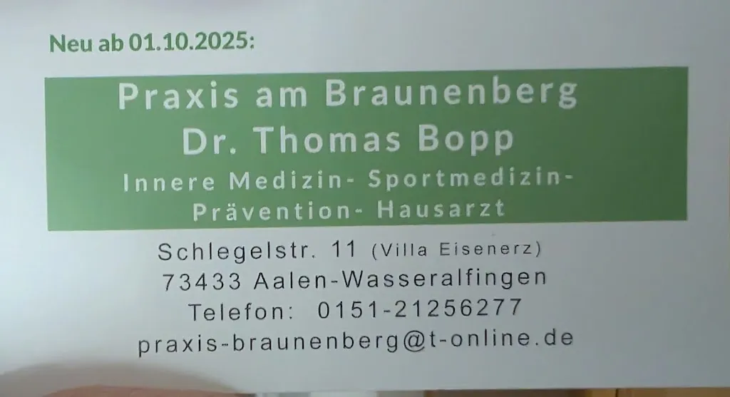 Praxis am Braunenberg Dr. Thomas Bopp