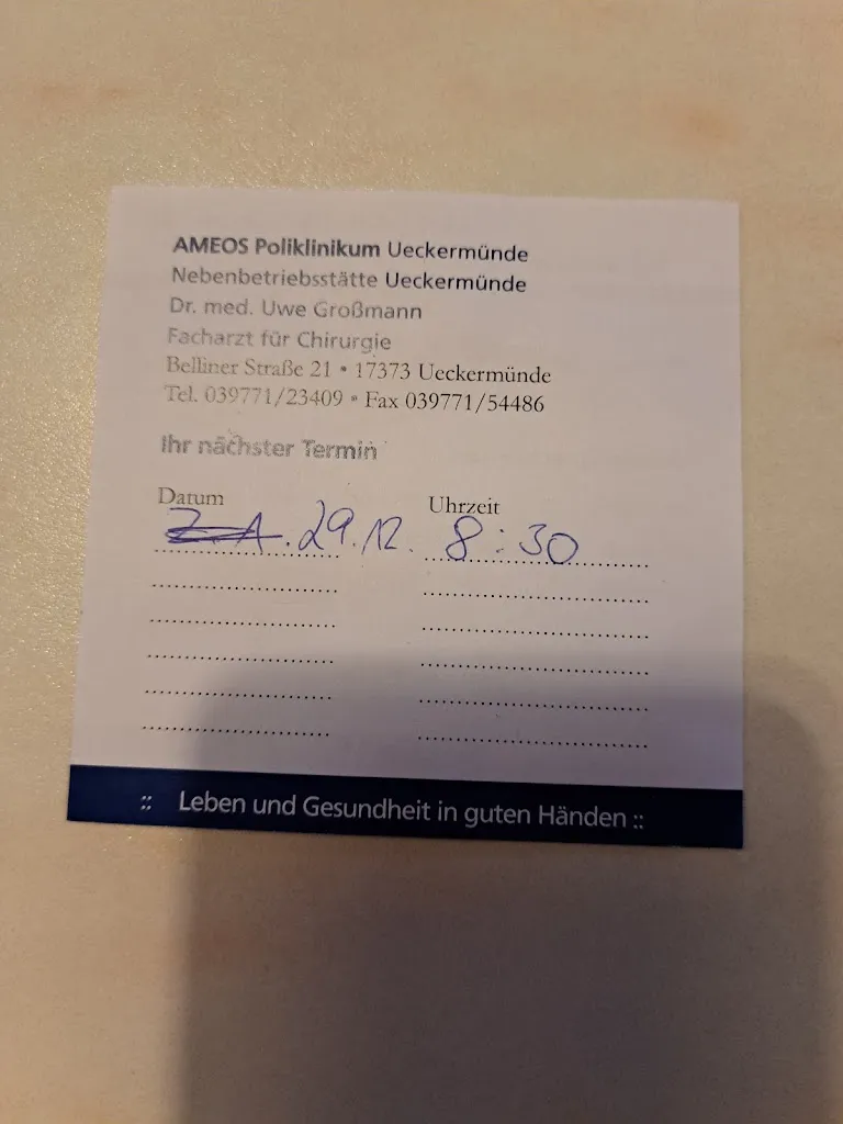 Manuela Kloth_Praxis für Chirurgie, Außenstelle des AMEOS Poliklinikums Ueckermünde_Ueckermünde_avis