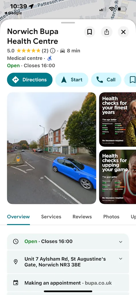 Bupa Health Centre Norwich in Aylsham